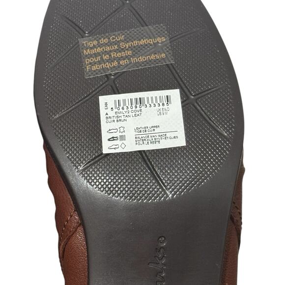 NIB! Clarks Emily2 Cove British Tan Leather Pump Booties - Size 9 - Picture 10 of 11